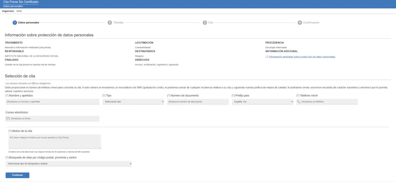 pedir cita previa seguidad social